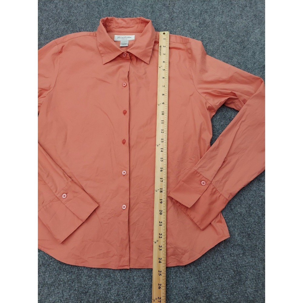 Brooks Brothers Shirt Womens Large Orange Button up Career Long Sleeve Stretch - Picture 6 of 10
